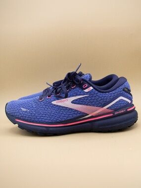 Brooks Ghost 15 Blue Peacoat Pink Athletic Shoes 1203801B469 Women's Size 9 B